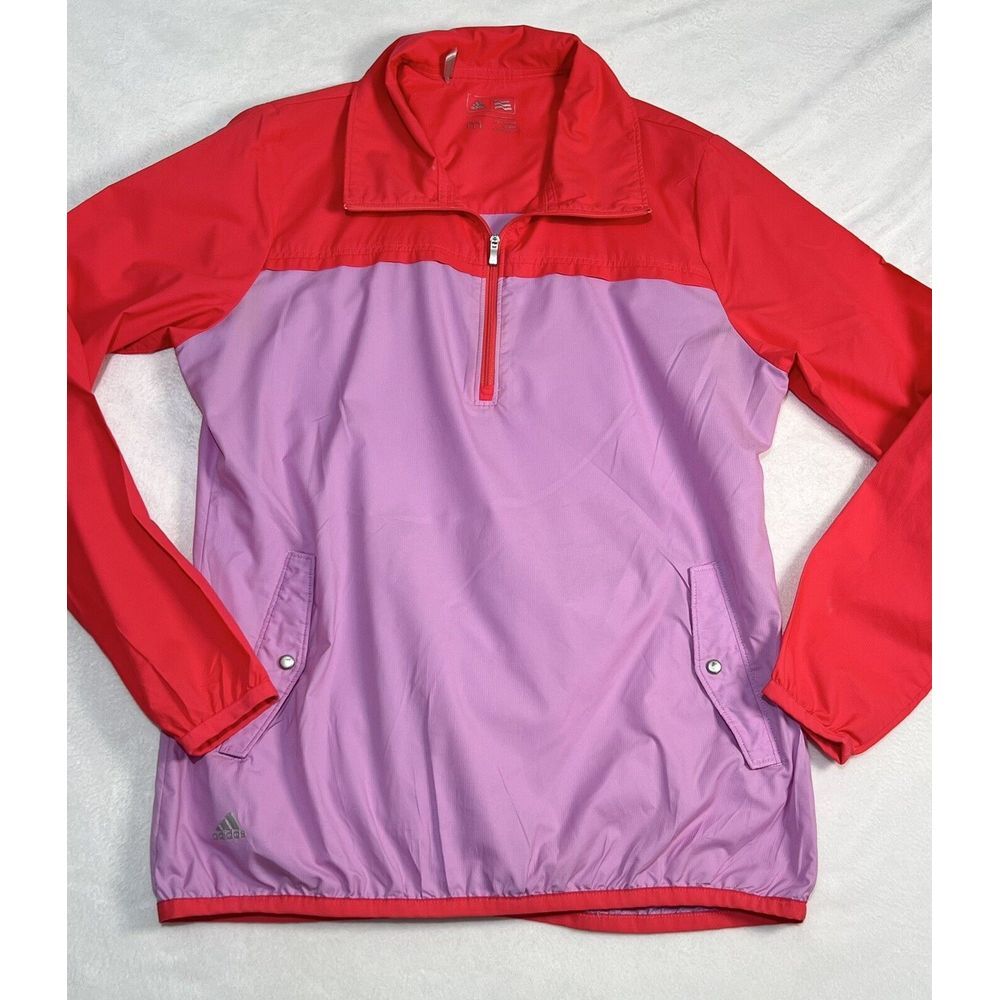 Adidas tennis Golf Running Lightweight‎ Windbreaker 1/4 Zip Womens Pullover Sz M